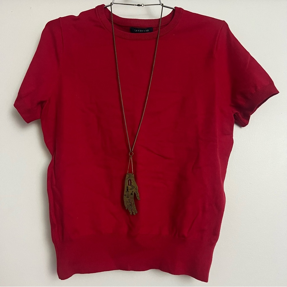 Red Jewelneck Top - Picture 1 of 1